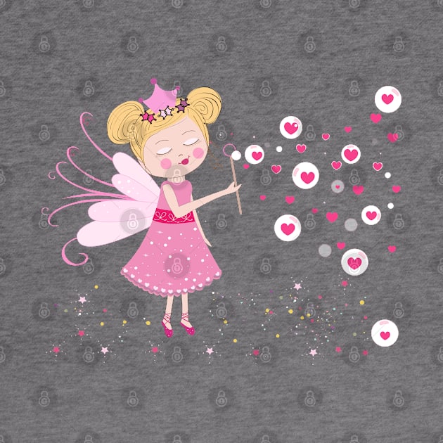 Cute fairy blows soap bubbles by GULSENGUNEL